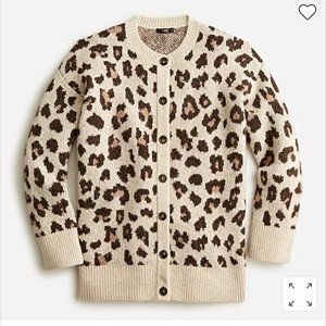 NWT J.Crew leopard oversized cardigan XS